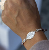 VIRGEN MILAGROSA CALA - pulsera medalla plata 14x22mm